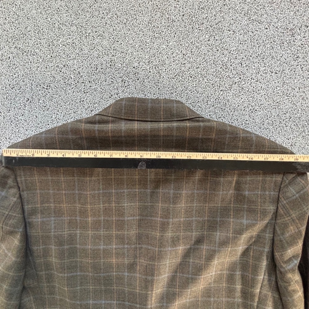 Canali Blazer 42S Brown Plaid Aldo's Super 120s Wool Italy Professional Academic - Picture 7 of 15